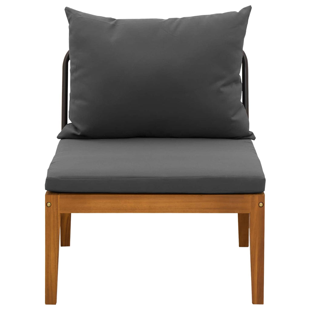 vidaXL Sofa środkowa do ogrodu z poduszkami naturalny