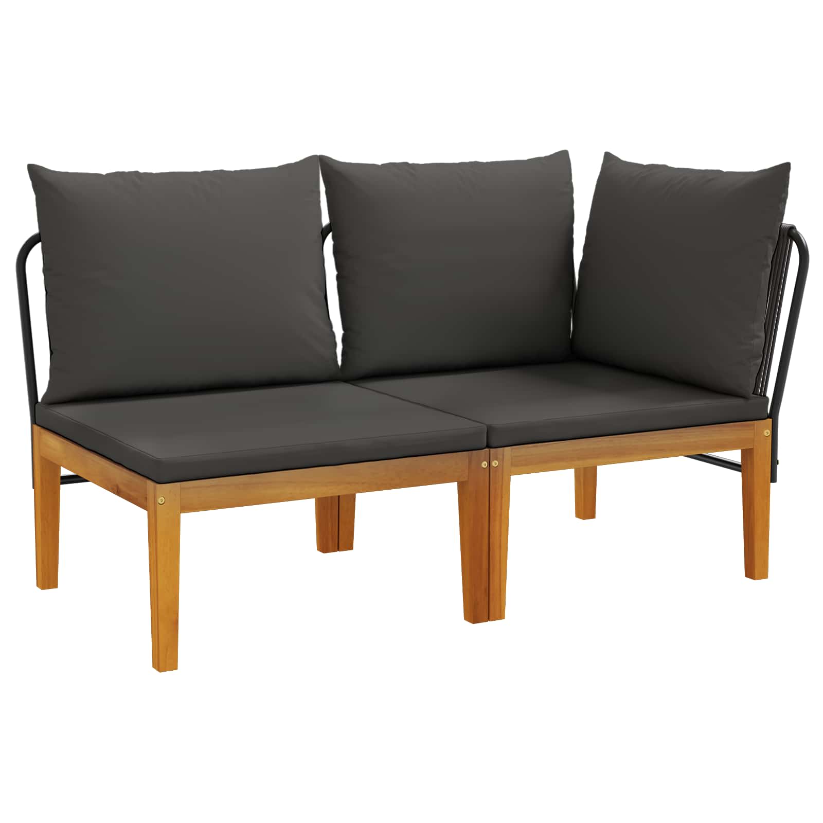 vidaXL 2 pcs Zestaw mebli ogrodowych z poduszkami naturalny