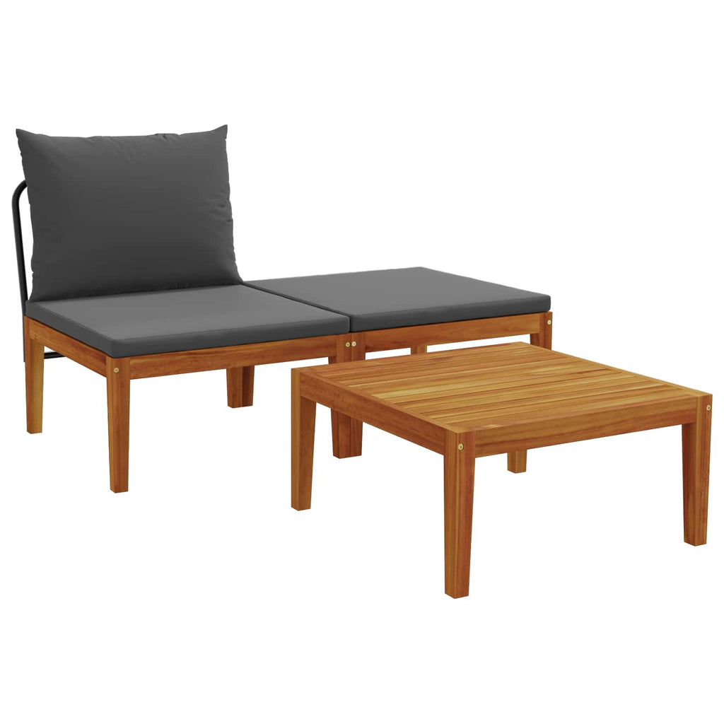 vidaXL 3 pcs Zestaw mebli ogrodowych z poduszkami naturalny