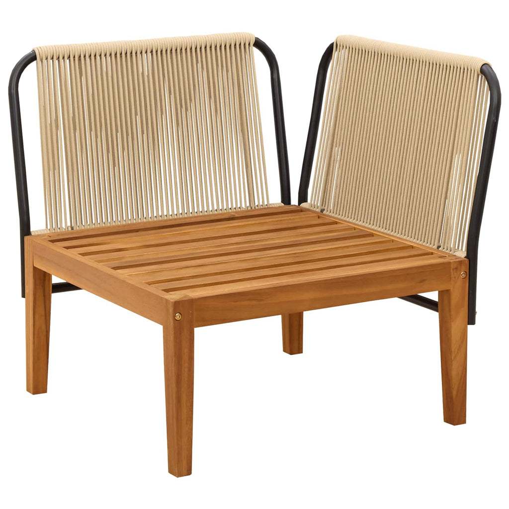 vidaXL Sofa narożna do ogrodu z poduszkami naturalny