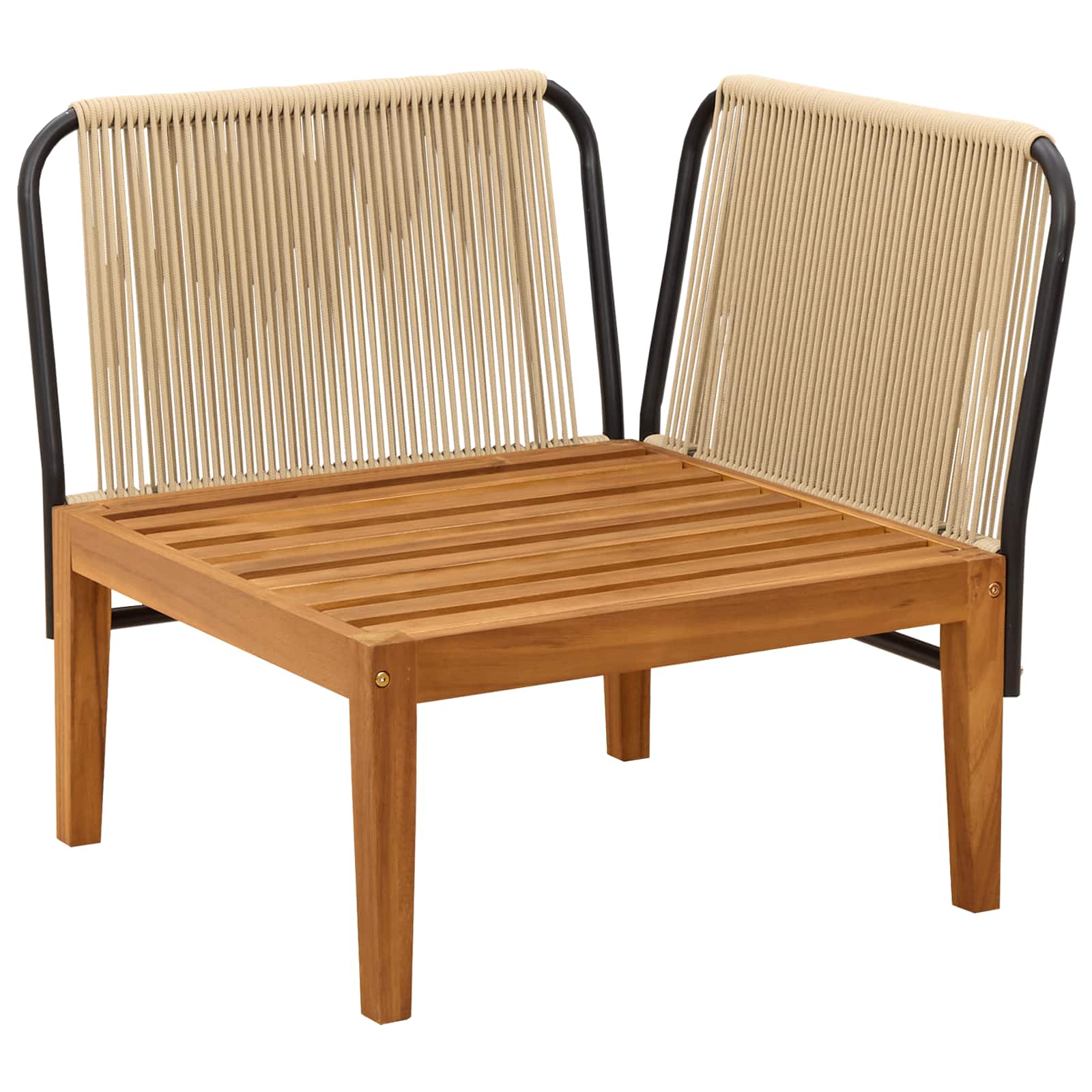 vidaXL Sofa narożna do ogrodu z poduszkami naturalny