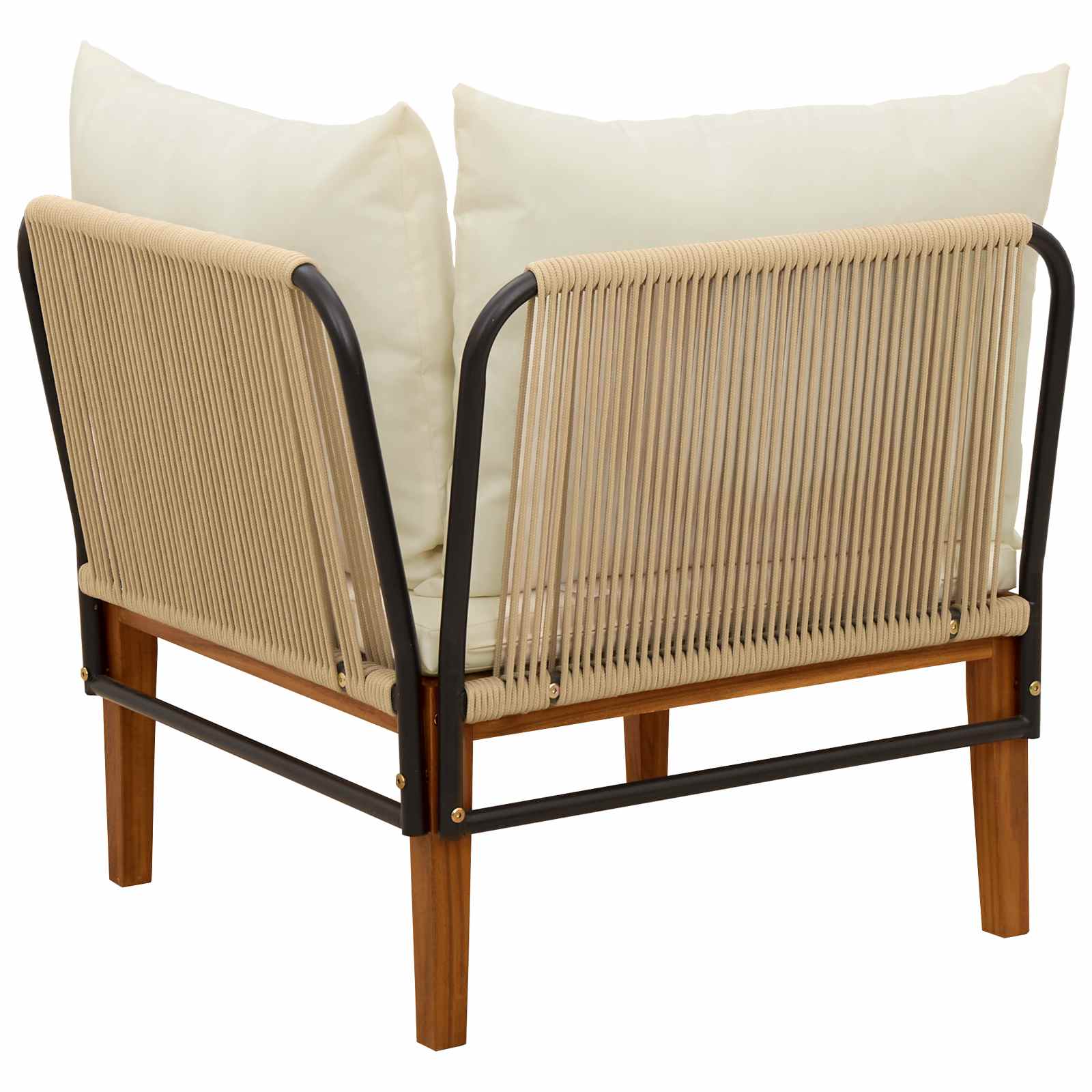 vidaXL Sofa narożna do ogrodu z poduszkami naturalny