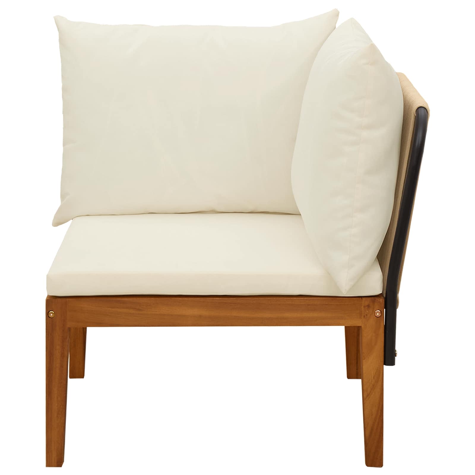 vidaXL Sofa narożna do ogrodu z poduszkami naturalny