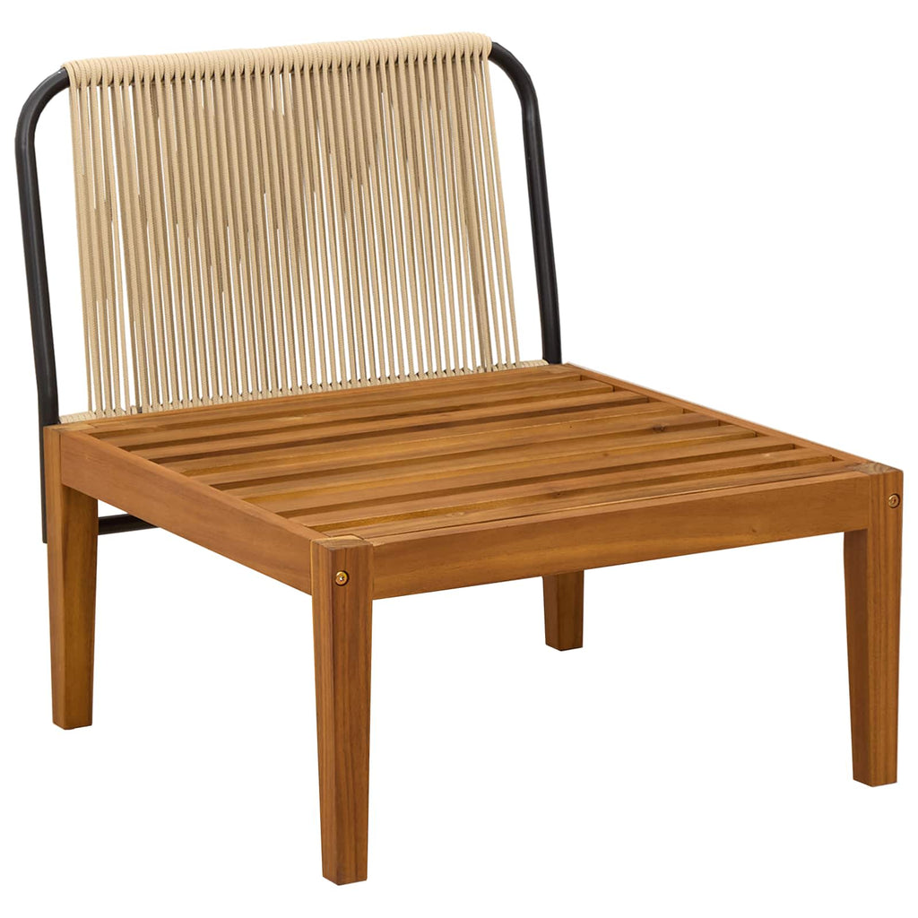vidaXL Sofa środkowa do ogrodu z poduszkami naturalny