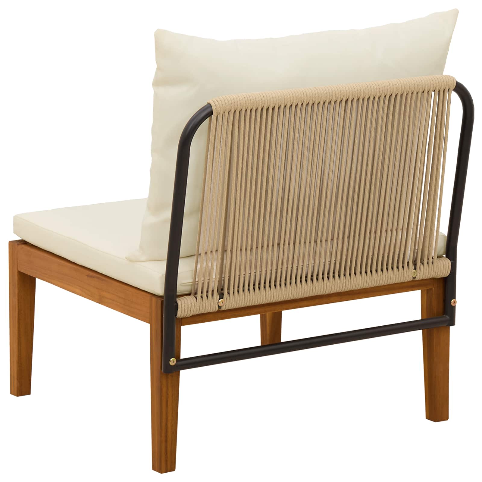 vidaXL Sofa środkowa do ogrodu z poduszkami naturalny