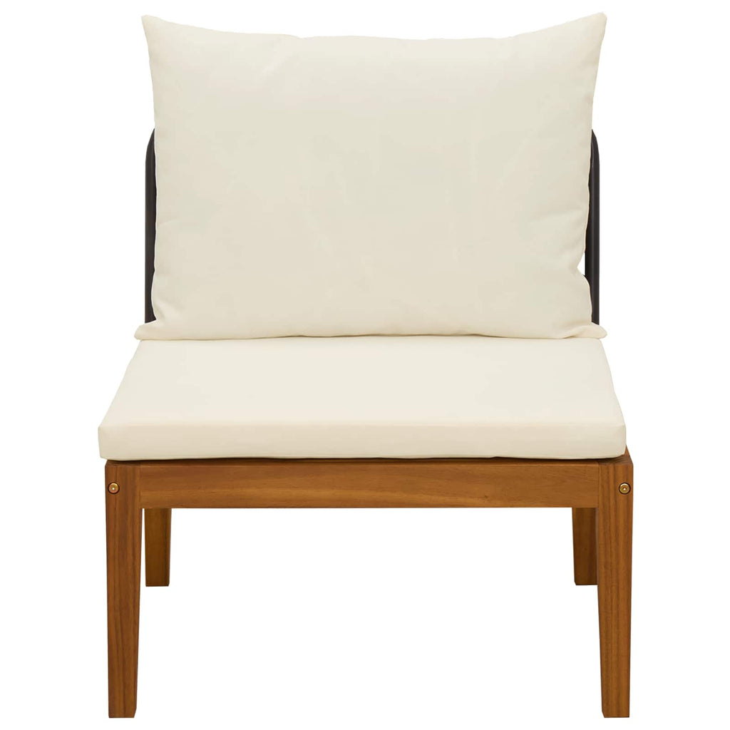 vidaXL Sofa środkowa do ogrodu z poduszkami naturalny