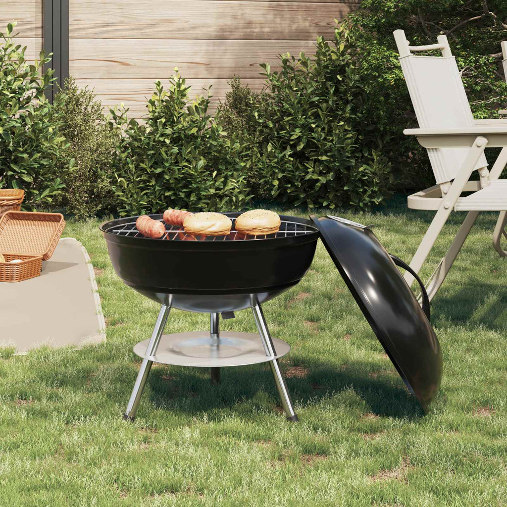 vidaXL Grill węglowy Czarny 36,5 x 36,5 x 40 cm