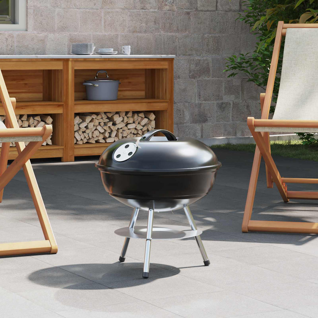 vidaXL Grill węglowy Czarny 36,5 x 36,5 x 40 cm