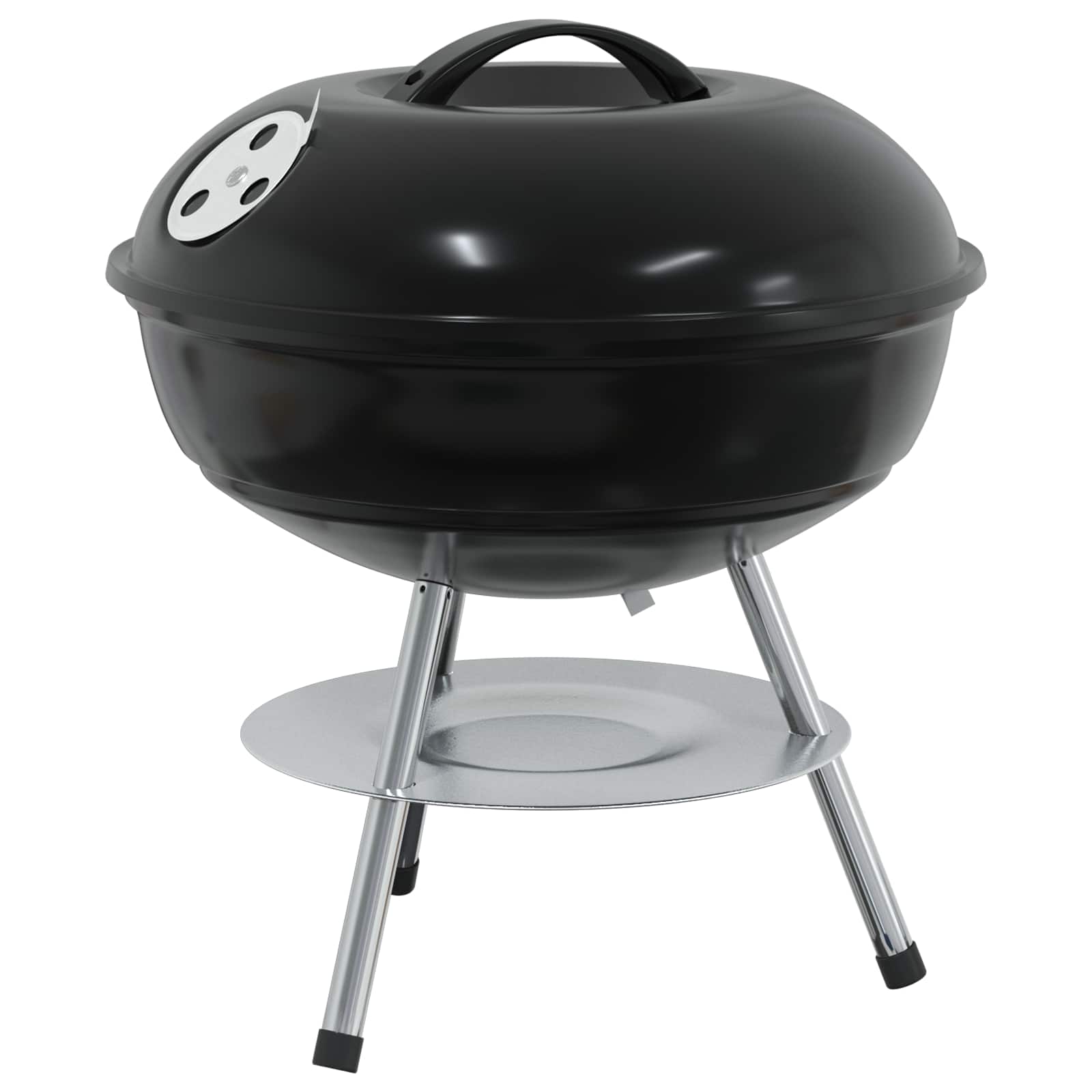 vidaXL Grill węglowy Czarny 36,5 x 36,5 x 40 cm