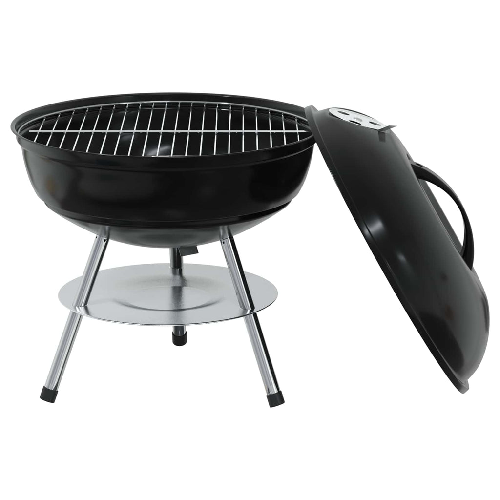 vidaXL Grill węglowy Czarny 36,5 x 36,5 x 40 cm