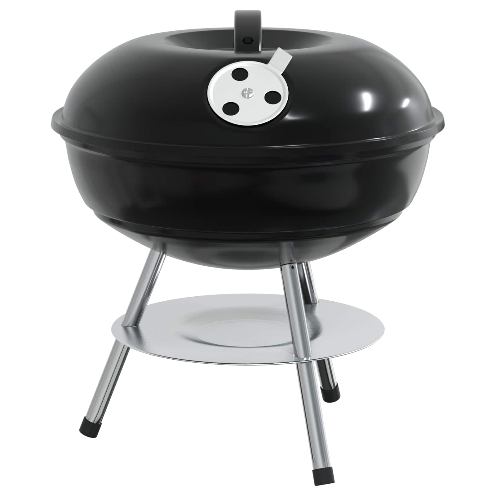 vidaXL Grill węglowy Czarny 36,5 x 36,5 x 40 cm