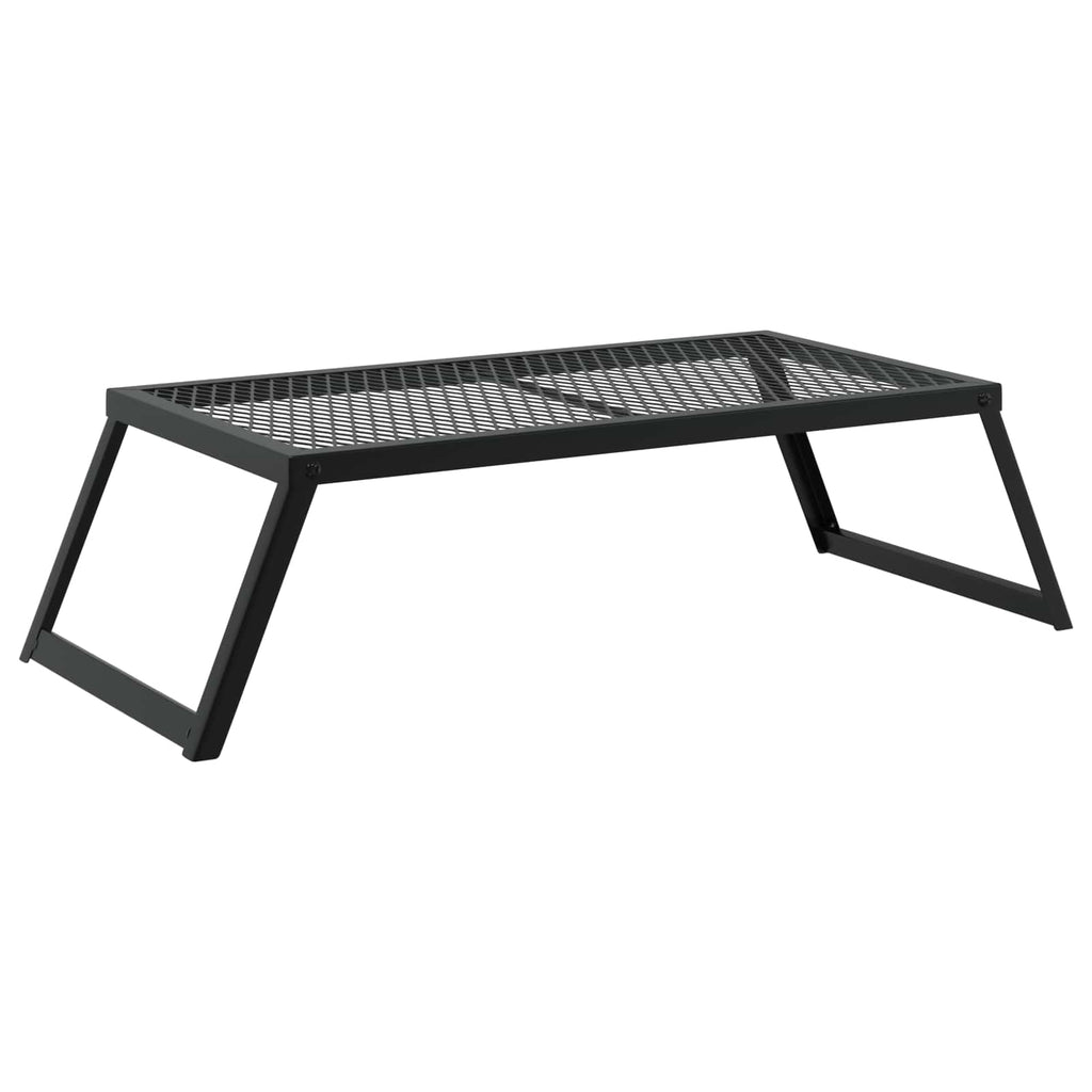 vidaXL Składany Grill Campingowy Czarny 58 x 31 x 2 cm Stal stopowa