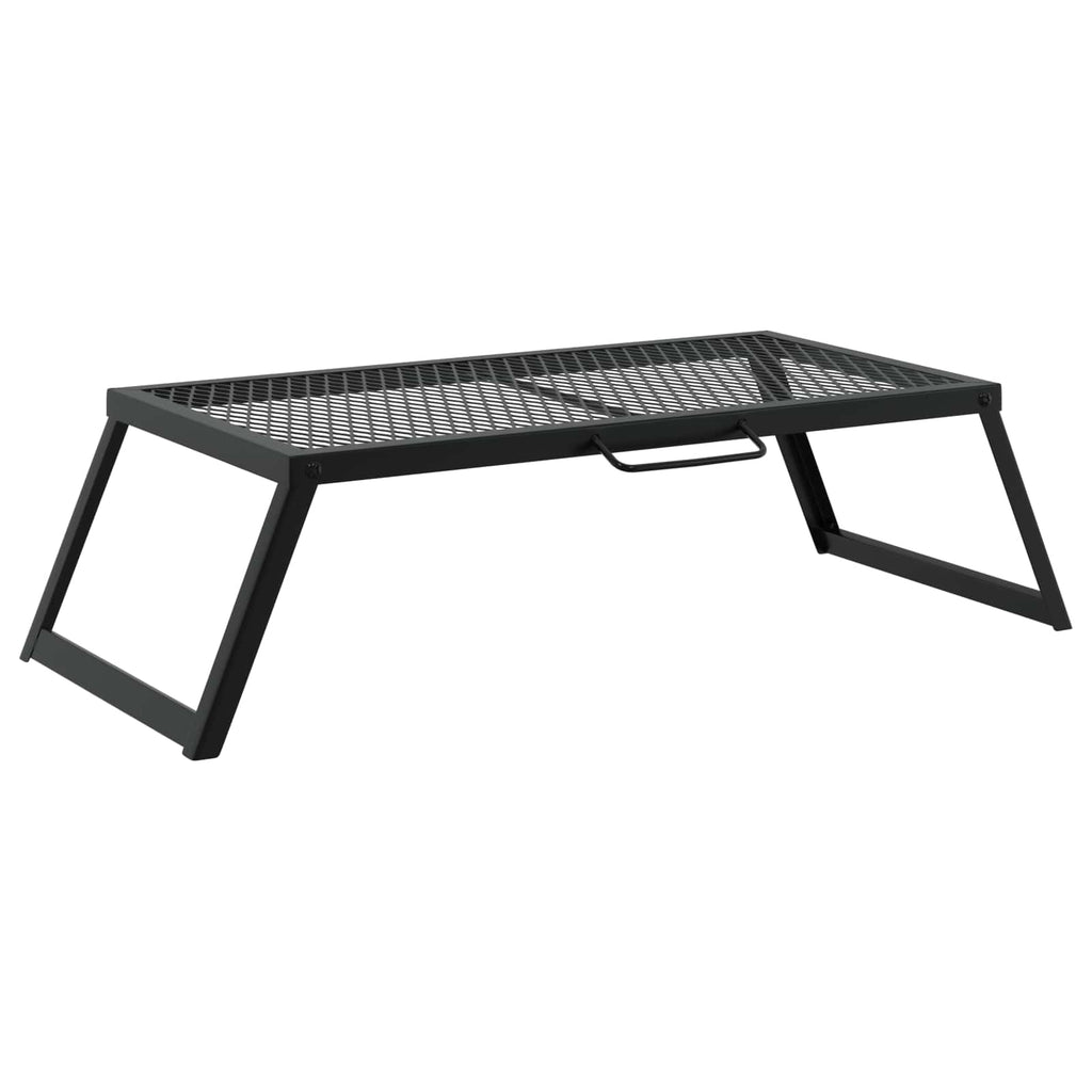 vidaXL Składany Grill Campingowy Czarny 58 x 31 x 2 cm Stal stopowa