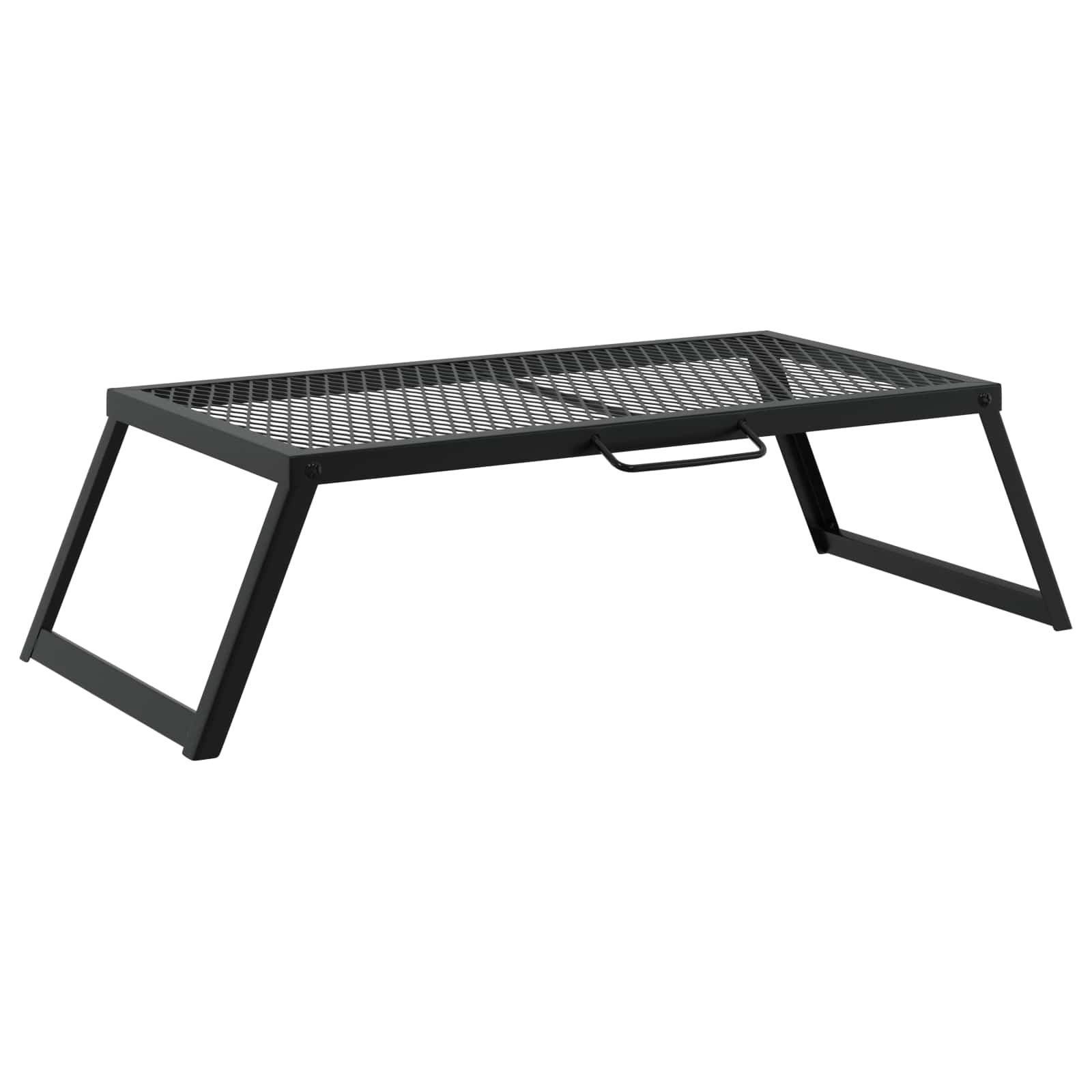 vidaXL Składany Grill Campingowy Czarny 58 x 31 x 2 cm Stal stopowa