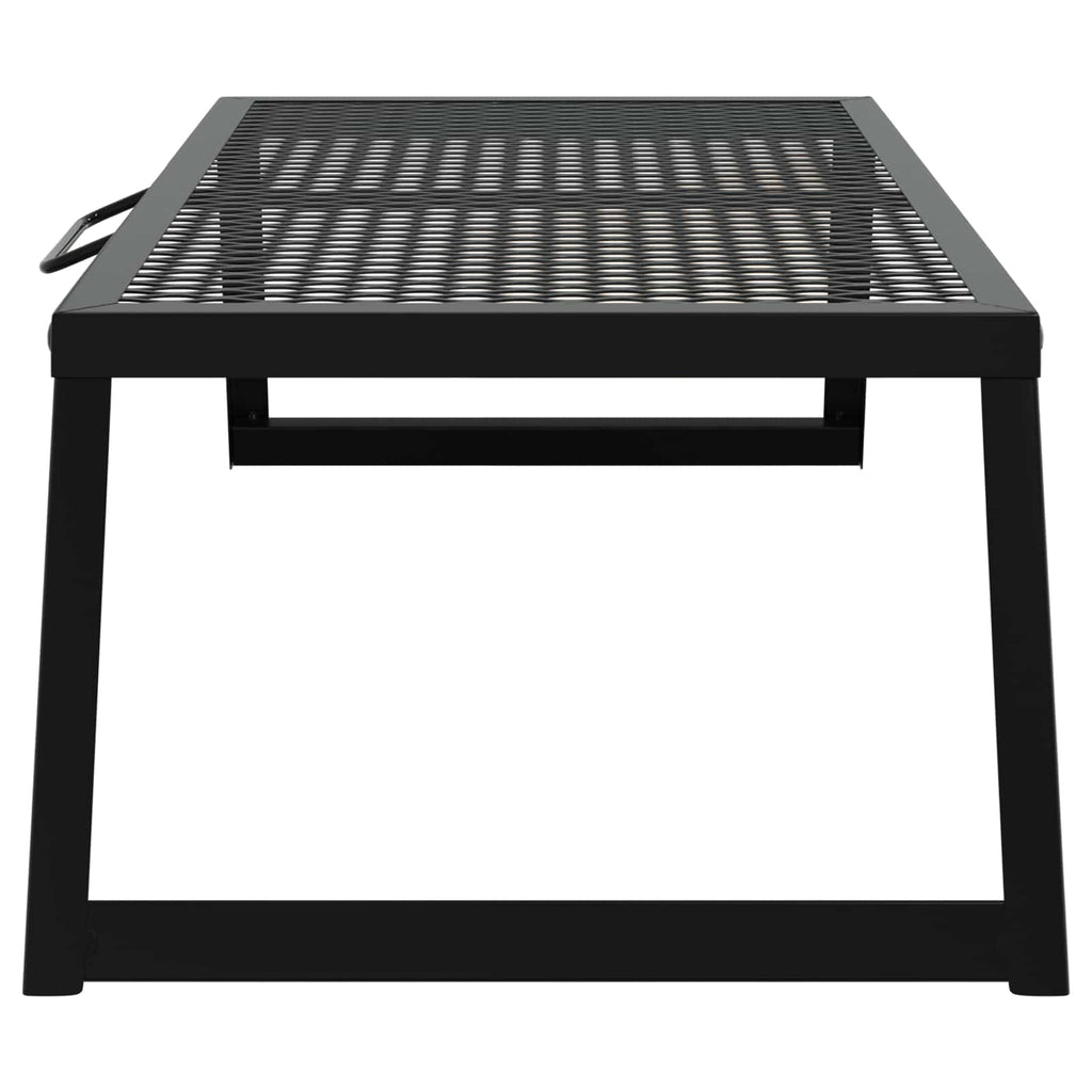 vidaXL Składany Grill Campingowy Czarny 58 x 31 x 2 cm Stal stopowa