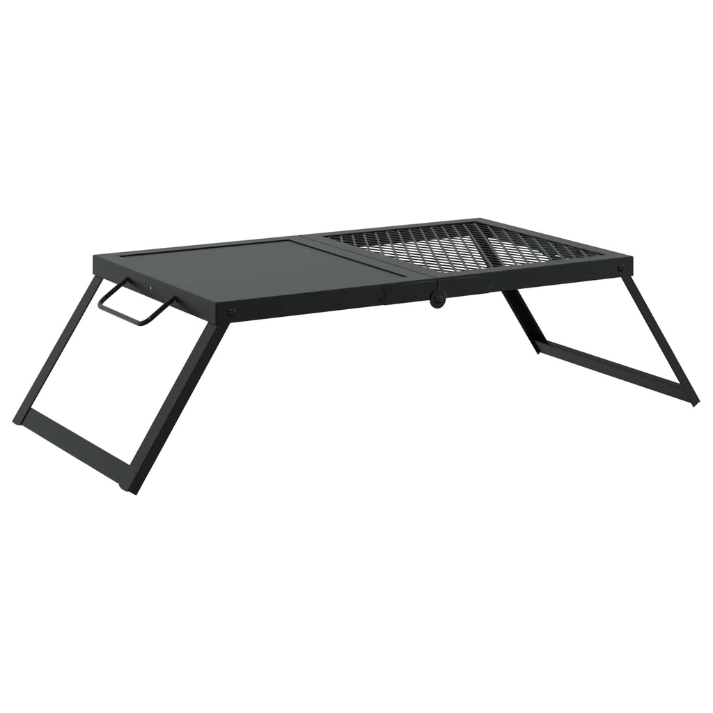 vidaXL Składany Grill Campingowy Czarny 31,5 x 26,5 x 4 cm