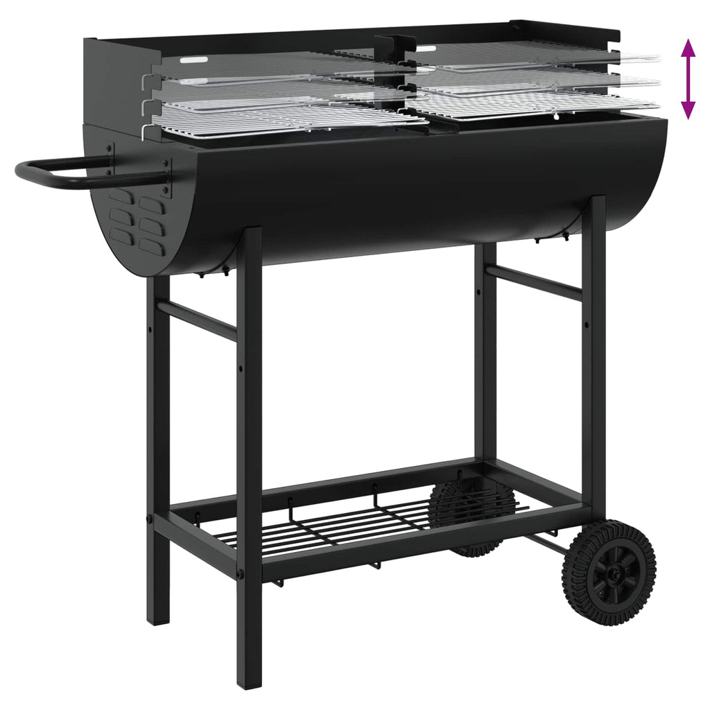 vidaXL Grill węglowy 96,5 x 42,5 x 88,5 cm Czarny