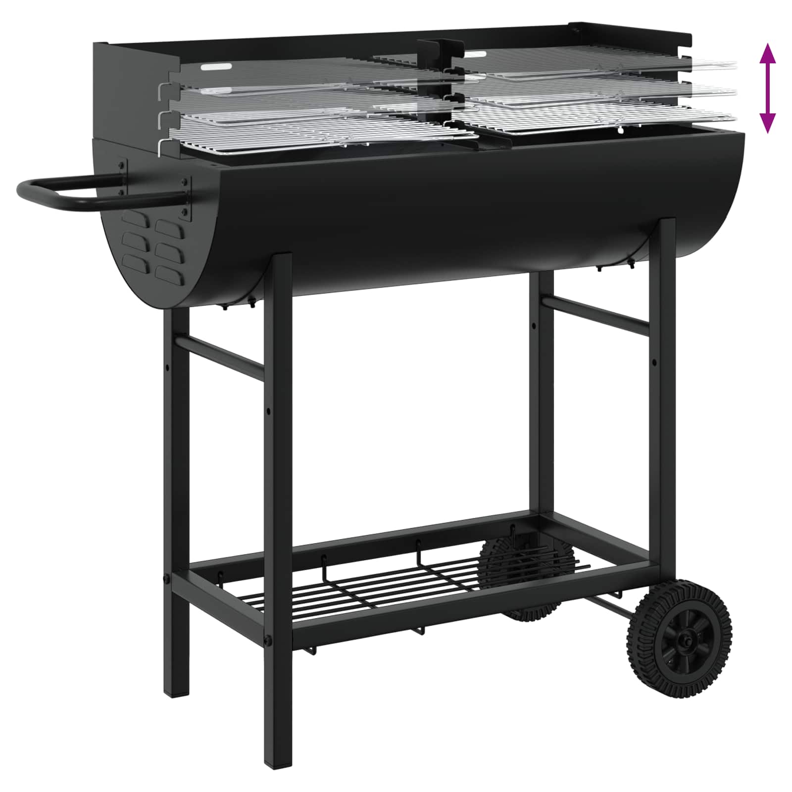 vidaXL Grill węglowy 96,5 x 42,5 x 88,5 cm Czarny