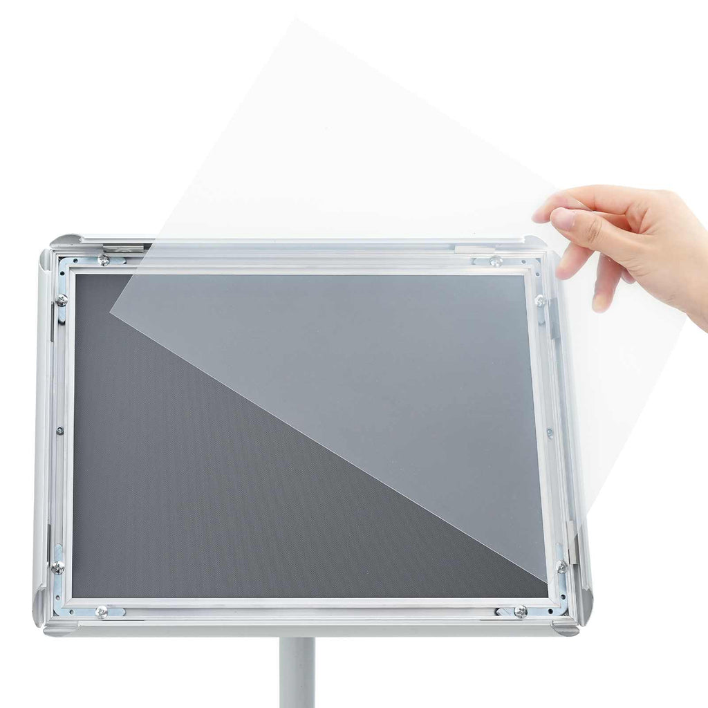 vidaXL Stojak na plakaty Srebrny 33 x 33 x 126 cm PVC i stal