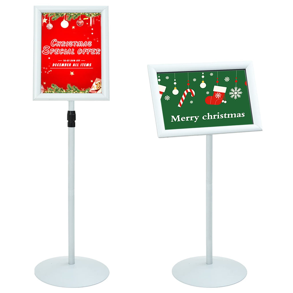 vidaXL Stojak na plakaty Srebrny 33 x 33 x 126 cm PVC i stal