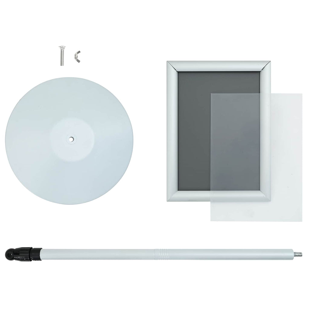 vidaXL Stojak na plakaty Srebrny 33 x 33 x 123 cm PVC i stal