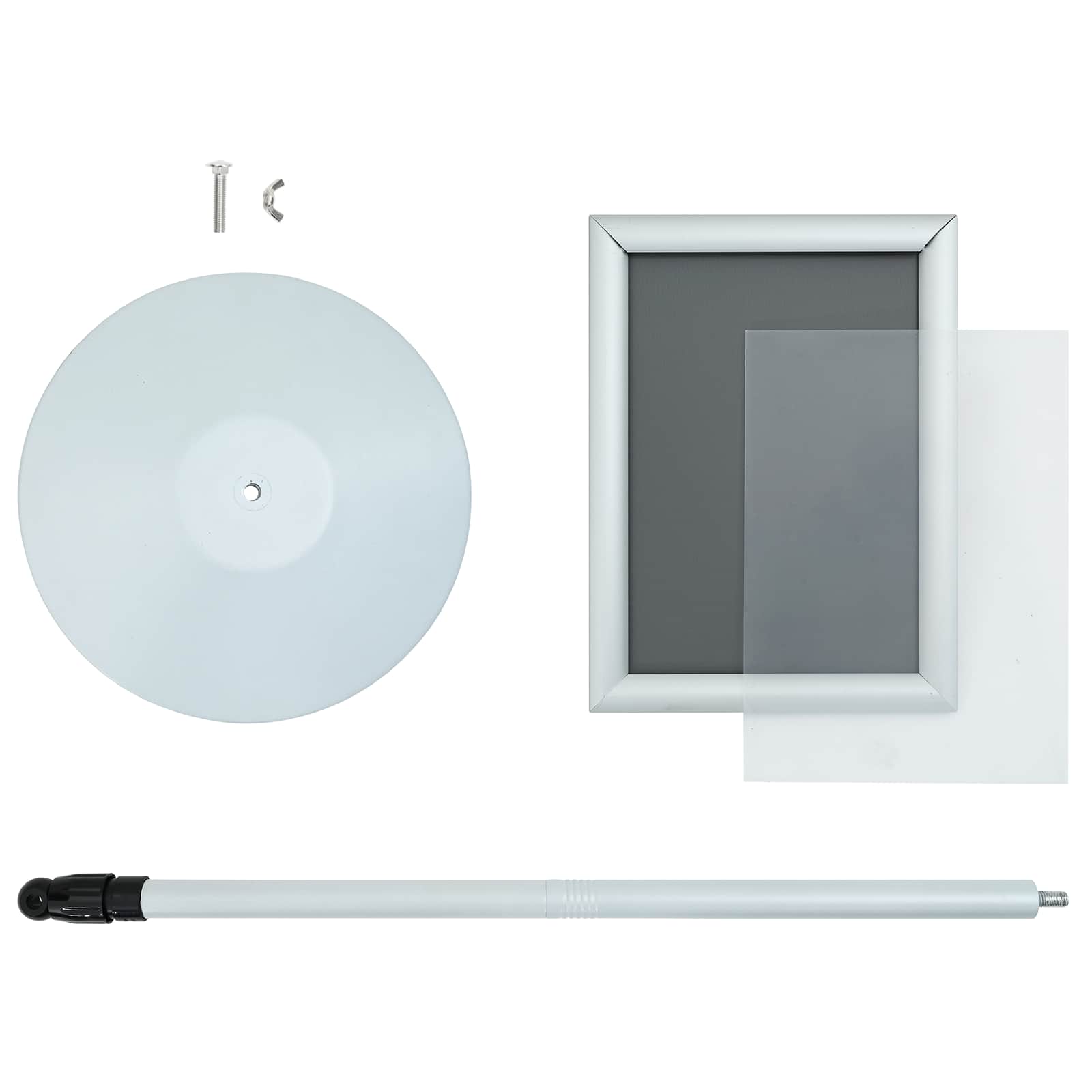 vidaXL Stojak na plakaty Srebrny 33 x 33 x 123 cm PVC i stal