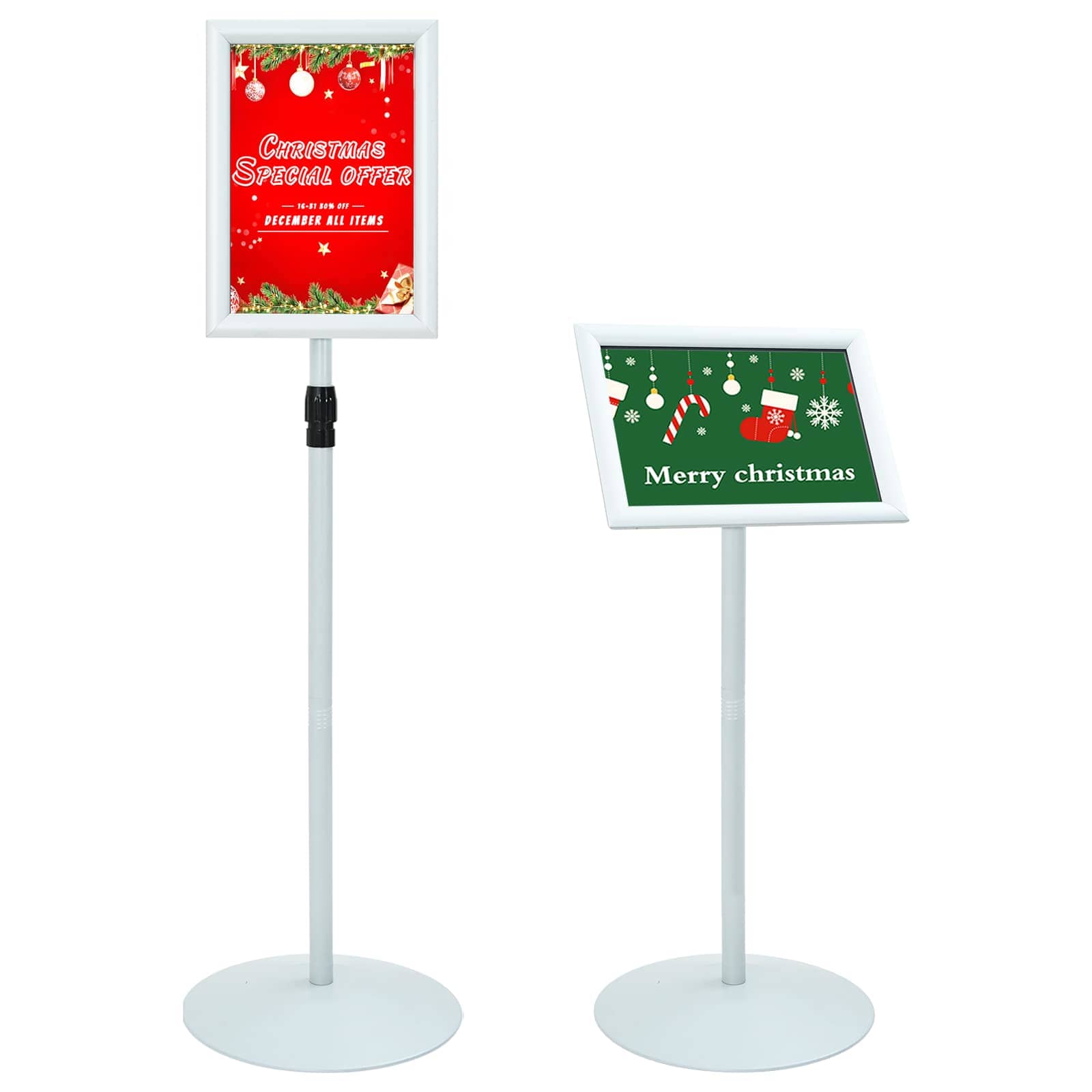 vidaXL Stojak na plakaty Srebrny 33 x 33 x 123 cm PVC i stal