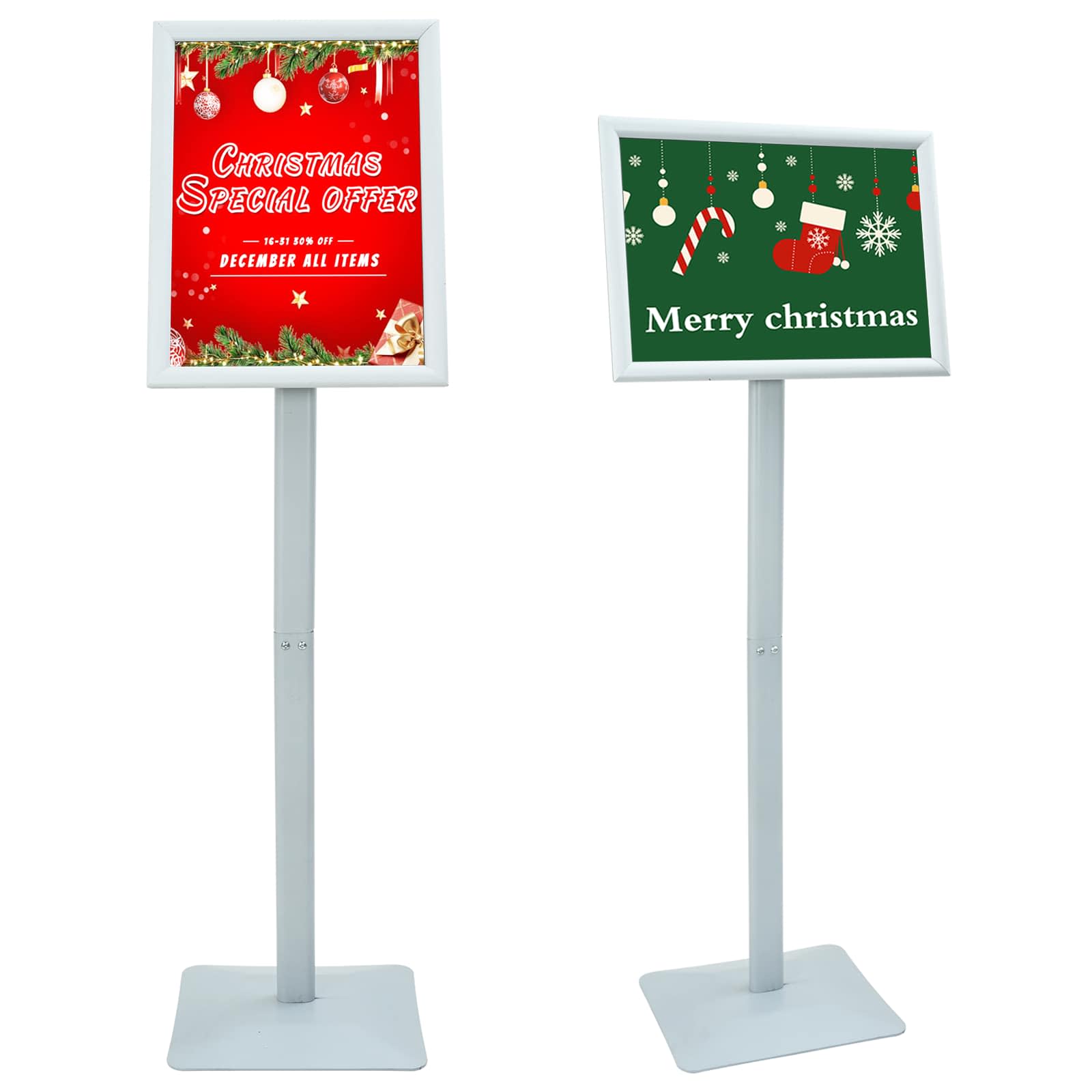 vidaXL Stojak na plakaty Srebrny 32,5 x 27 x 126 cm Żeliwo