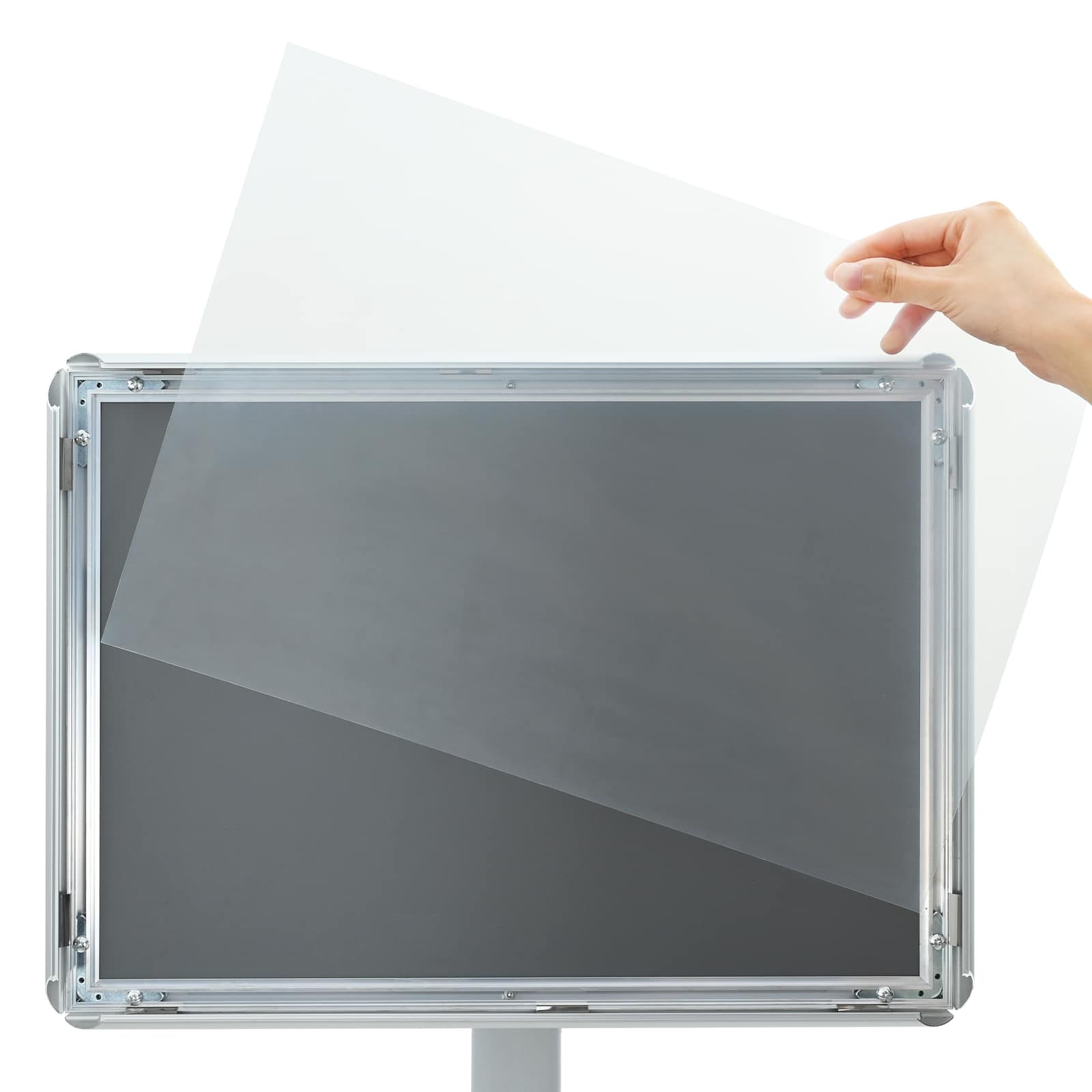 vidaXL Stojak na plakaty Srebrny 32 x 27 x 119 cm Żeliwo