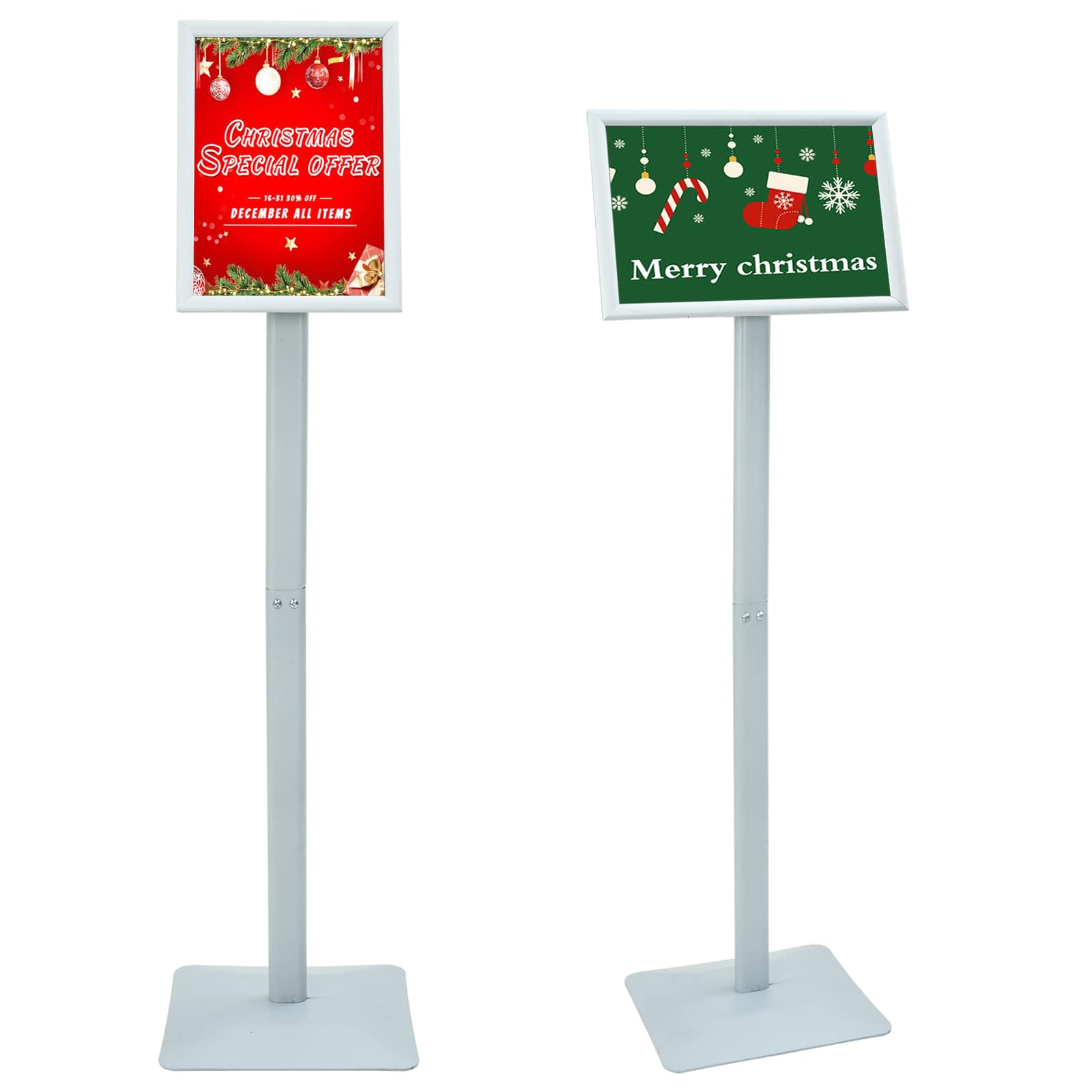vidaXL Stojak na plakaty Srebrny 32 x 27 x 119 cm Żeliwo