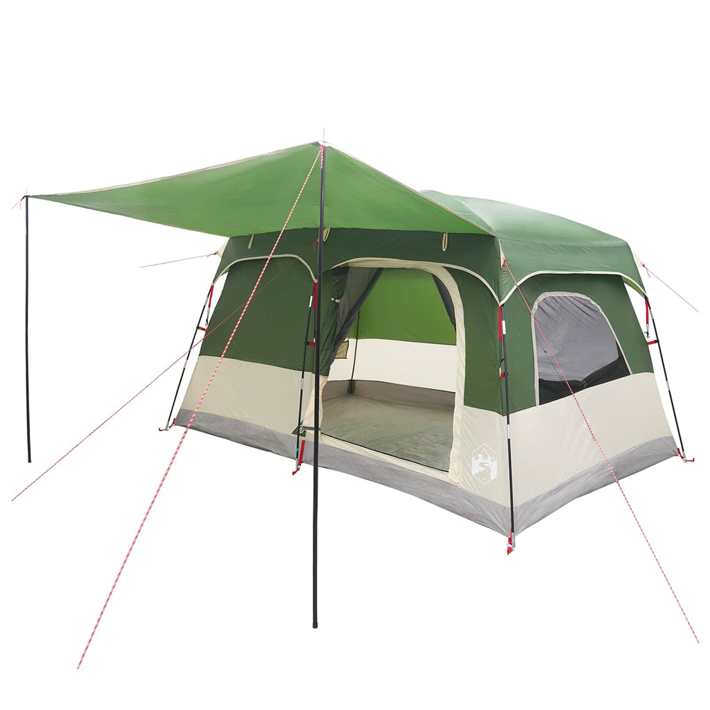 vidaXL Namiot rodzinny z dachem zielony 320 x 210 x 180 cm Poliester