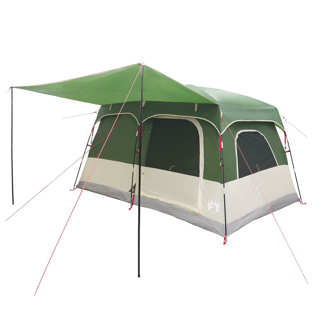 vidaXL Namiot rodzinny z dachem zielony 320 x 210 x 180 cm Poliester