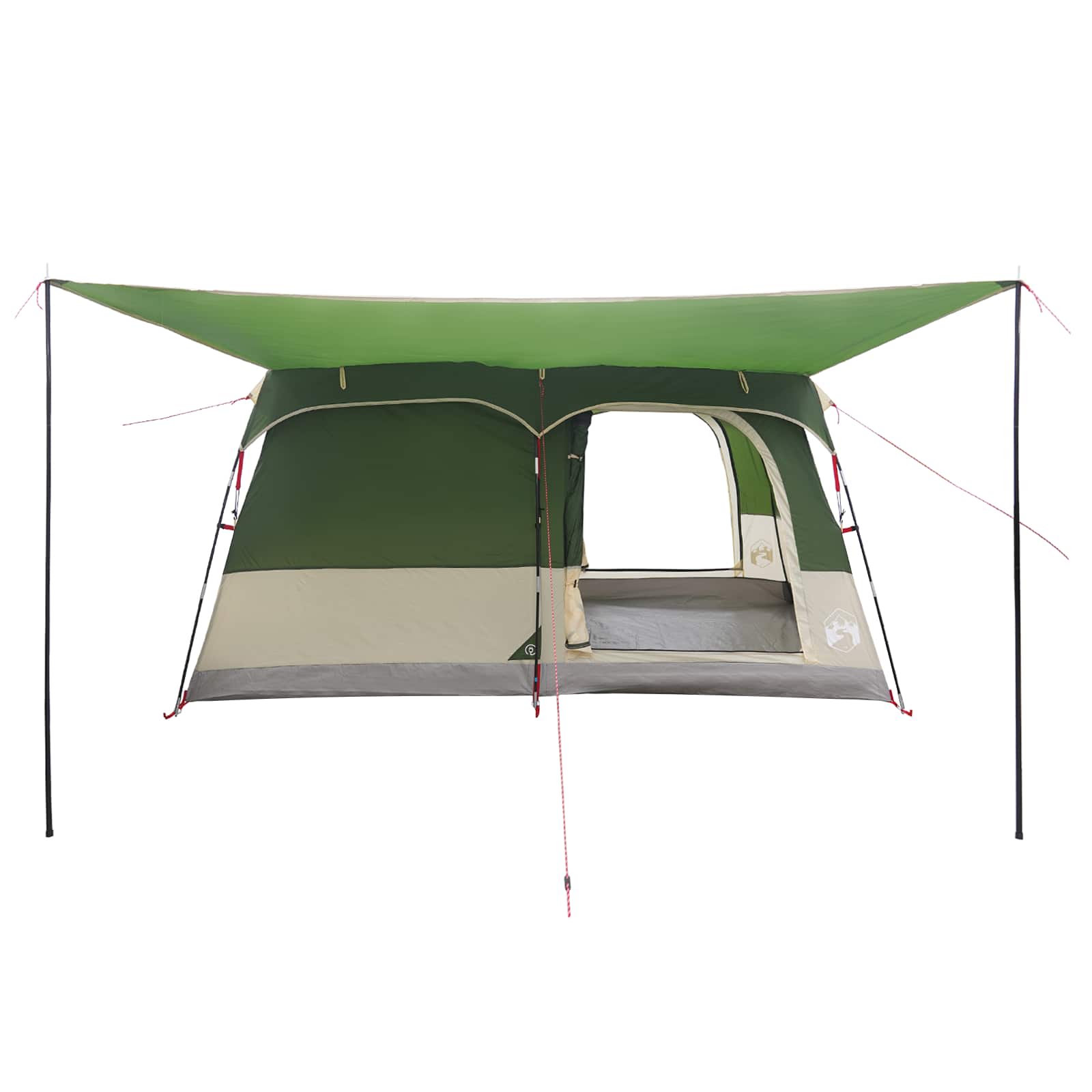 vidaXL Namiot rodzinny z dachem zielony 320 x 210 x 180 cm Poliester