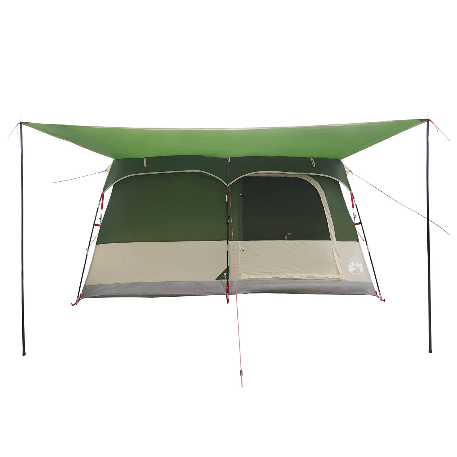 vidaXL Namiot rodzinny z dachem zielony 320 x 210 x 180 cm Poliester