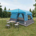 vidaXL Namiot rodzinny z dachem niebieski 320 x 210 x 180 cm Poliester