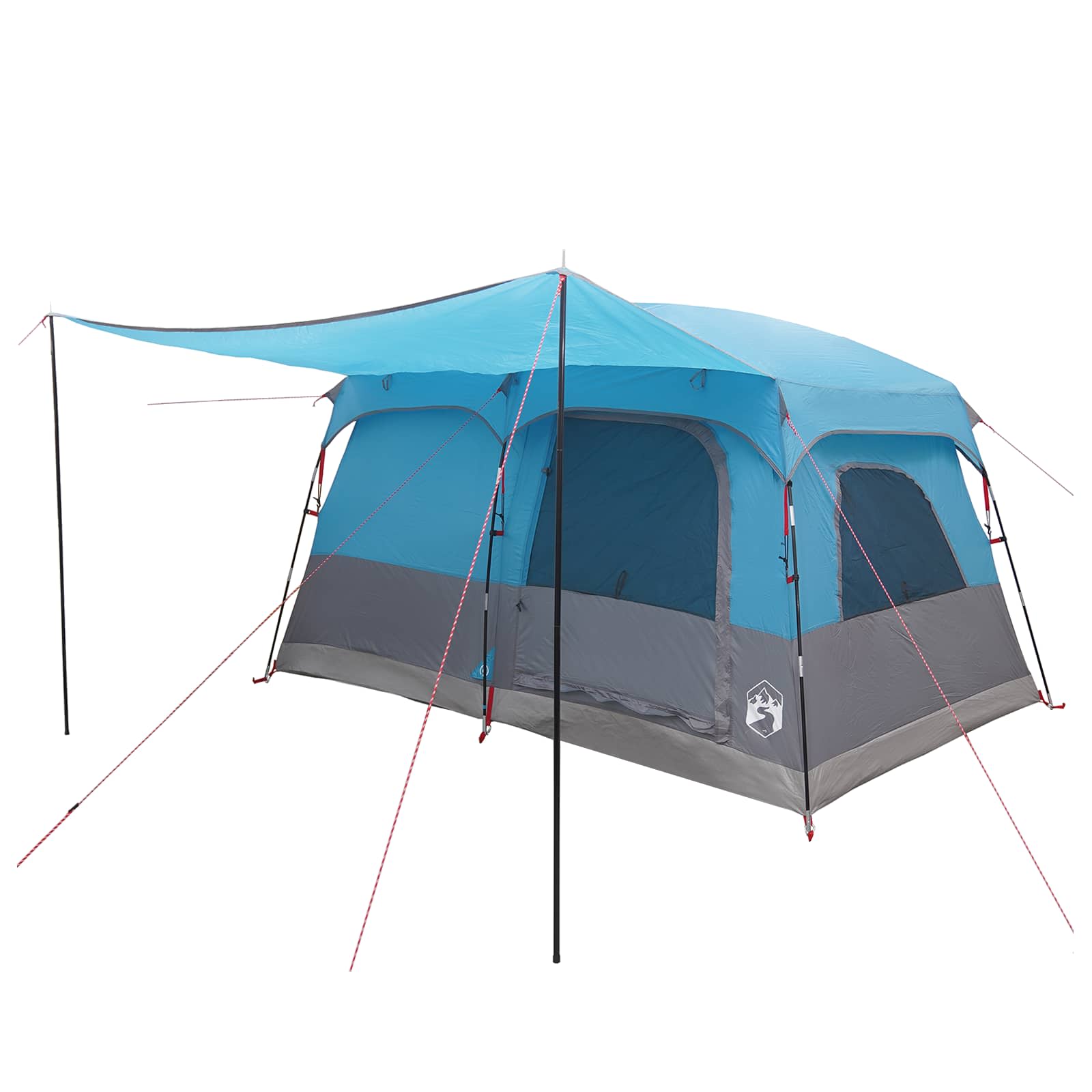 vidaXL Namiot rodzinny z dachem niebieski 320 x 210 x 180 cm Poliester