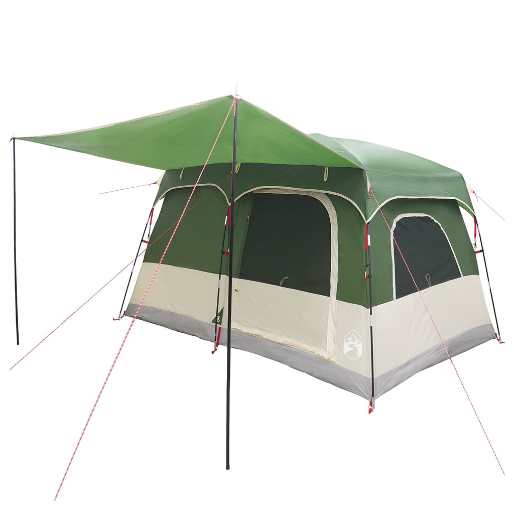 vidaXL Namiot rodzinny z dachem zielony 380 x 260 x 190 cm Poliester