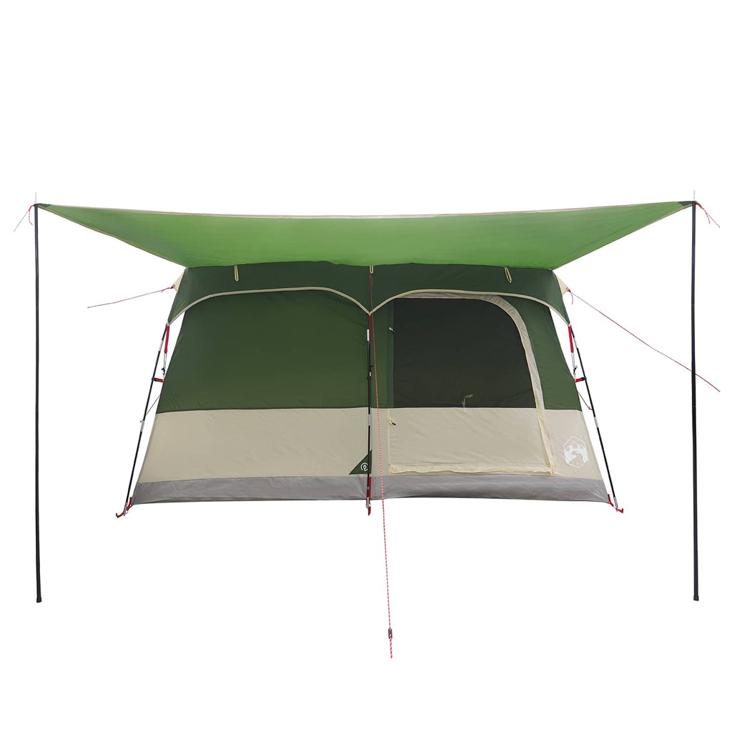 vidaXL Namiot rodzinny z dachem zielony 380 x 260 x 190 cm Poliester