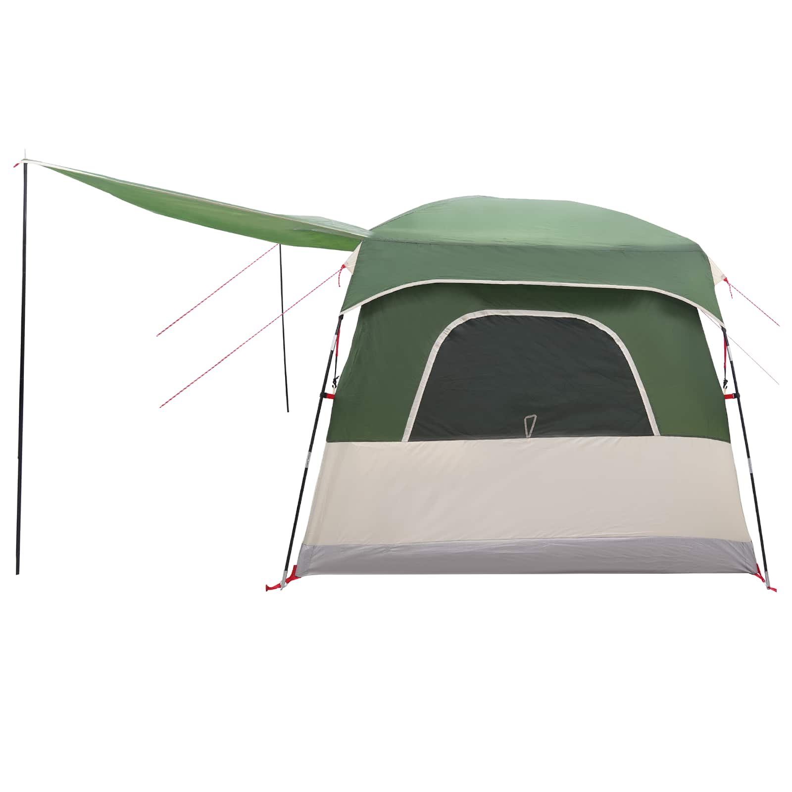 vidaXL Namiot rodzinny z dachem zielony 380 x 260 x 190 cm Poliester