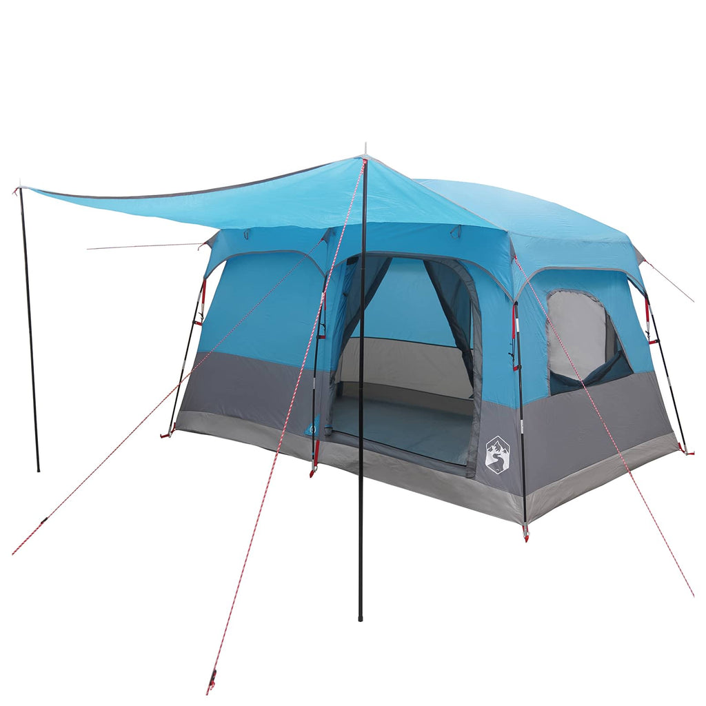 vidaXL Namiot rodzinny z dachem niebieski 380 x 260 x 190 cm Poliester