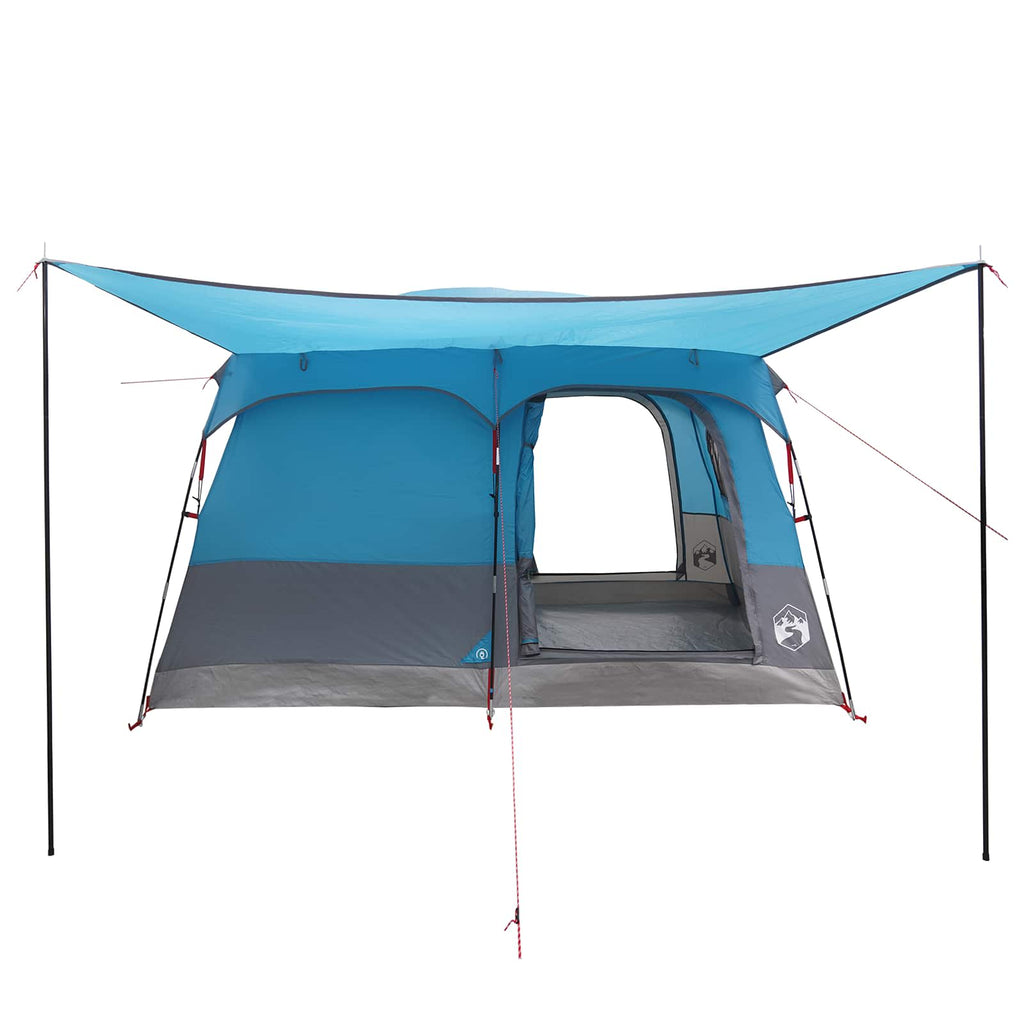vidaXL Namiot rodzinny z dachem niebieski 380 x 260 x 190 cm Poliester
