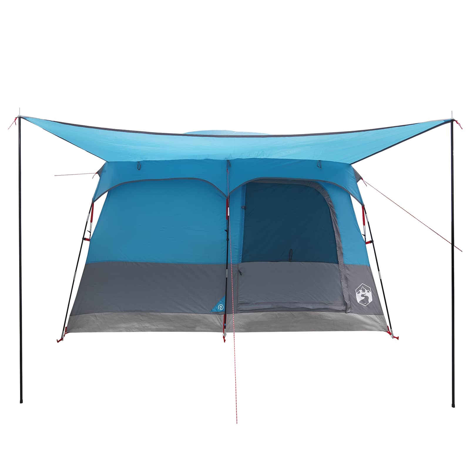 vidaXL Namiot rodzinny z dachem niebieski 380 x 260 x 190 cm Poliester