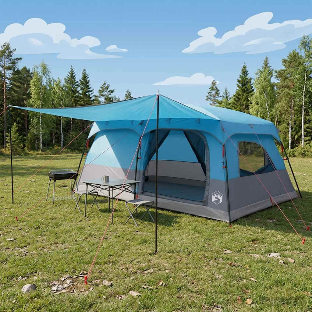 vidaXL Namiot rodzinny niebieski 500 x 400 x 230 cm Poliester i Stal