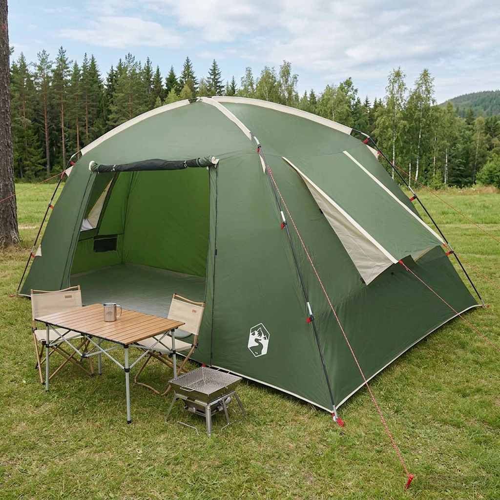 vidaXL Namiot domek z dachem zielony 400 x 210 x 180 cm Poliester