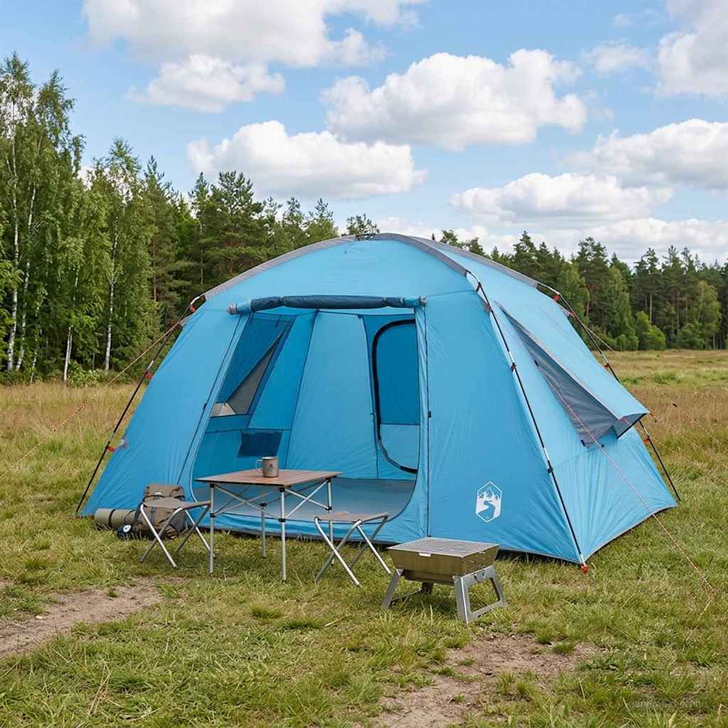 vidaXL Namiot domek z dachem niebieski 400 x 210 x 180 cm Poliester
