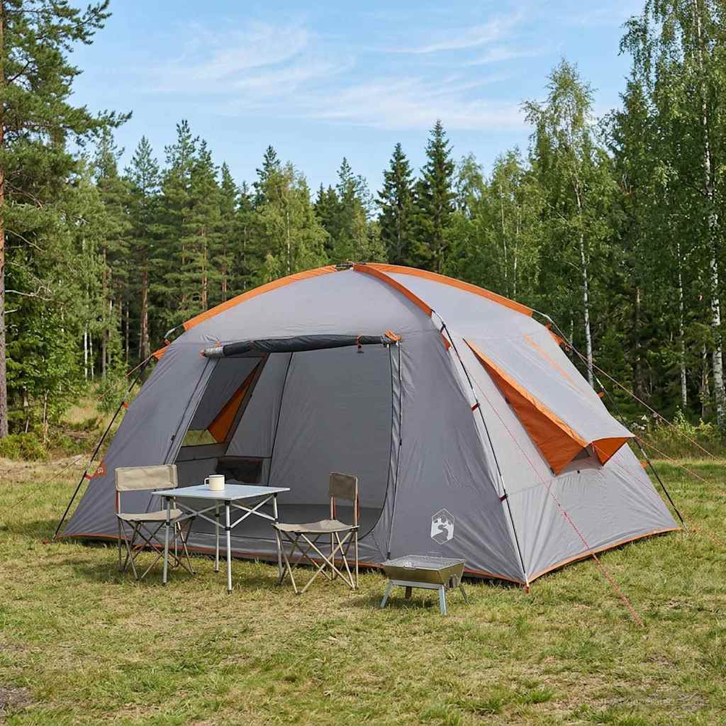 vidaXL Namiot domek Szary i pomarańczowy 400 x 210 x 180 cm Poliester