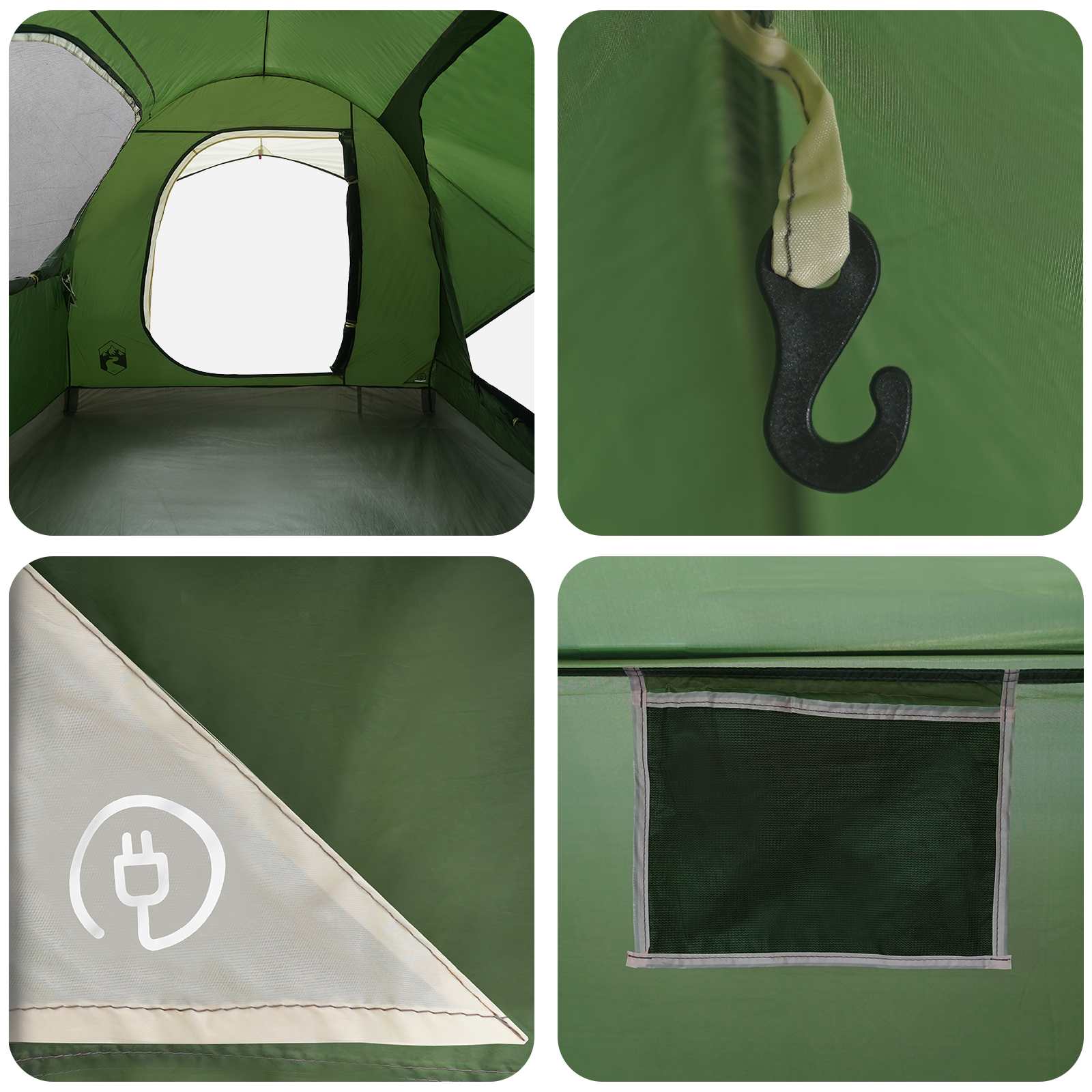 vidaXL Namiot samochodowy zielony 239 x 210 x 210 cm Poliester i Stal