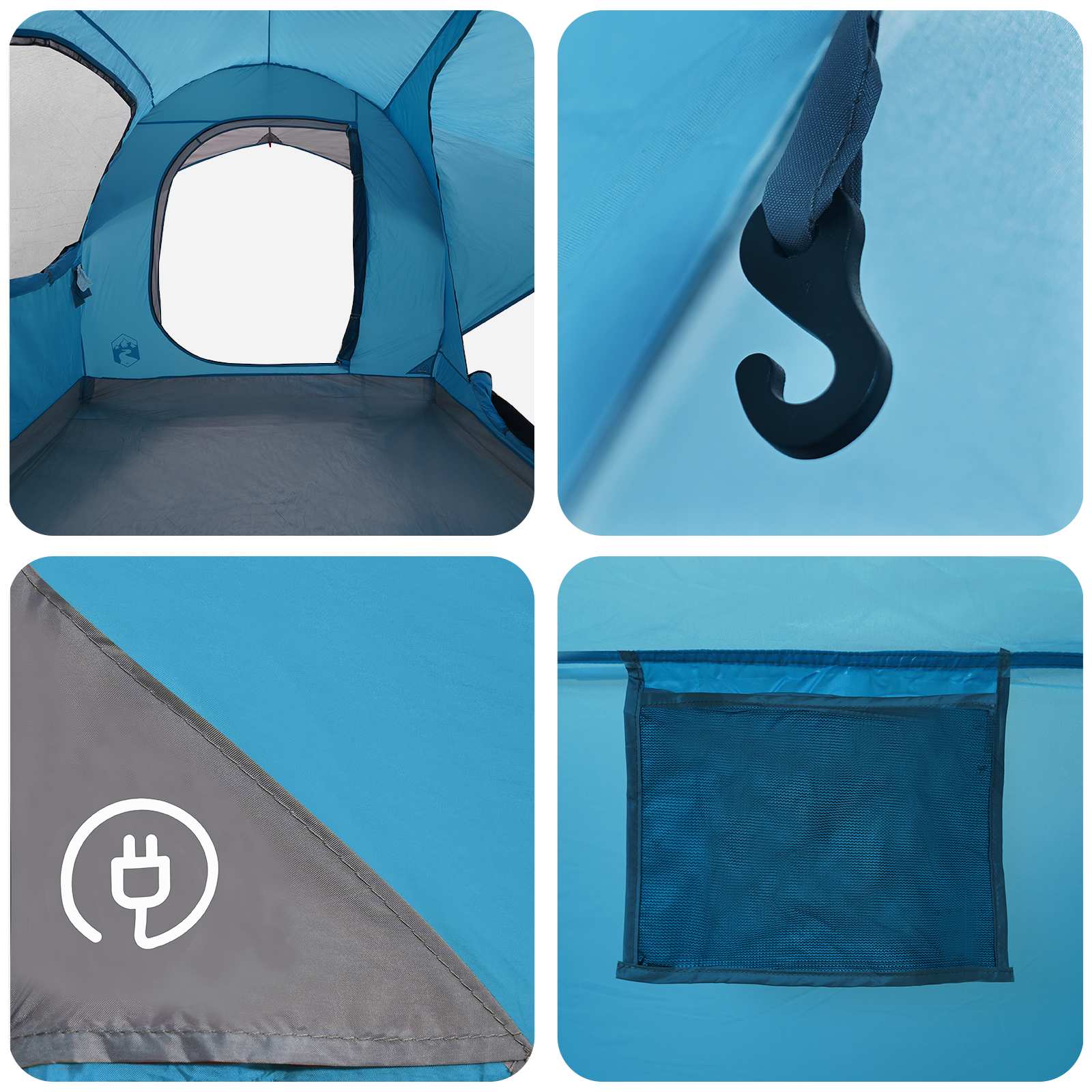 vidaXL Namiot samochodowy z dachem niebieski 239 x 210 x 210 cm
