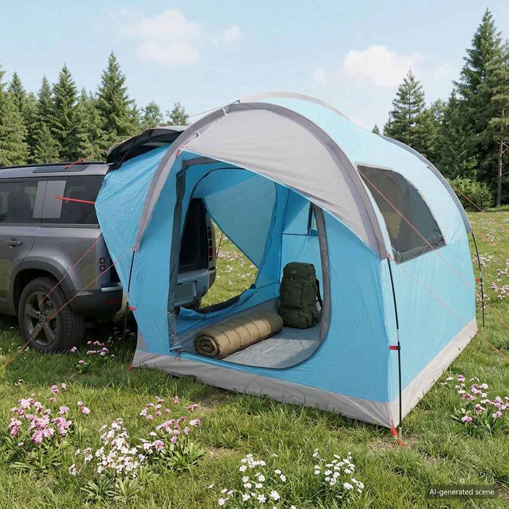 vidaXL Namiot samochodowy z dachem niebieski 239 x 210 x 210 cm