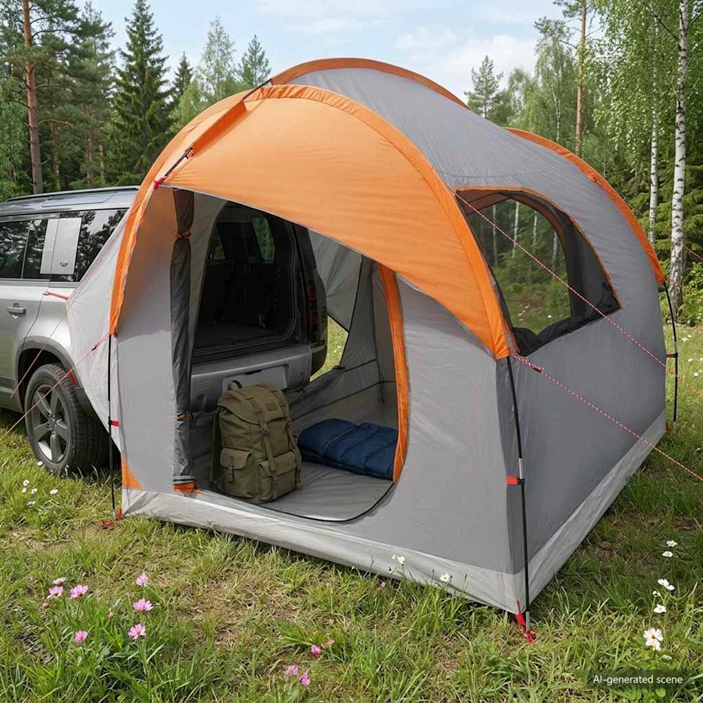 vidaXL Namiot samochodowy Szary i pomarańczowy 239 x 210 x 210 cm